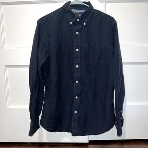 Navy blue linen/cotton button down from Banana Republic.